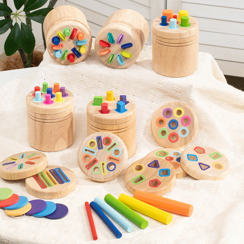 Wooden Color Classification Tube for Toddlers 1-3