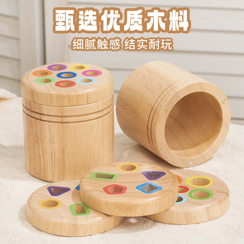 Wooden Color Classification Tube for Toddlers 1-3
