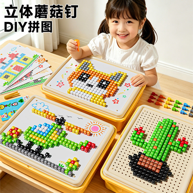 Large Particle 3D Mushroom Nail Puzzle Music Toy