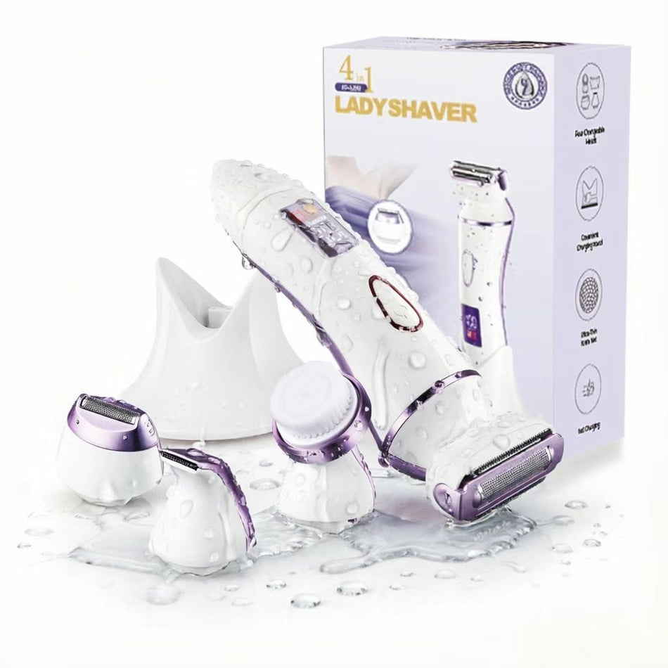 4-in-1 Electric Shaver for Men & Women Wet Dry Hair Remover