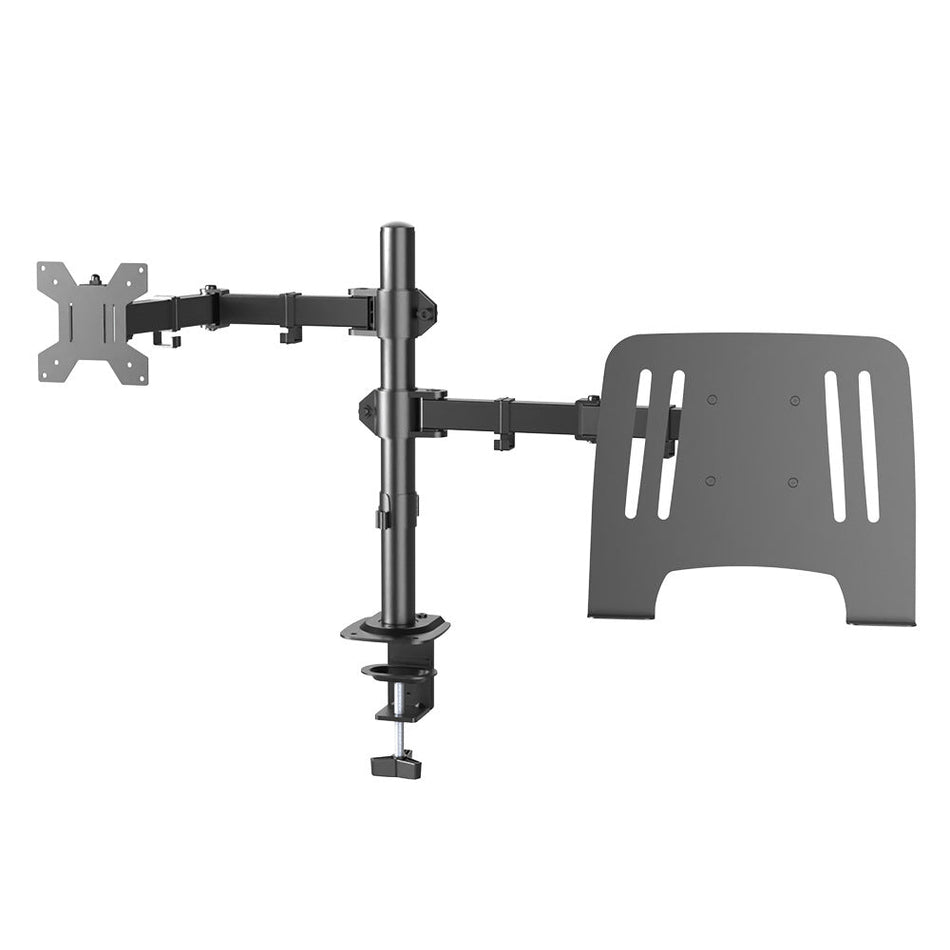Dual-Screen Robotic Arm Monitor Stand with Universal Base