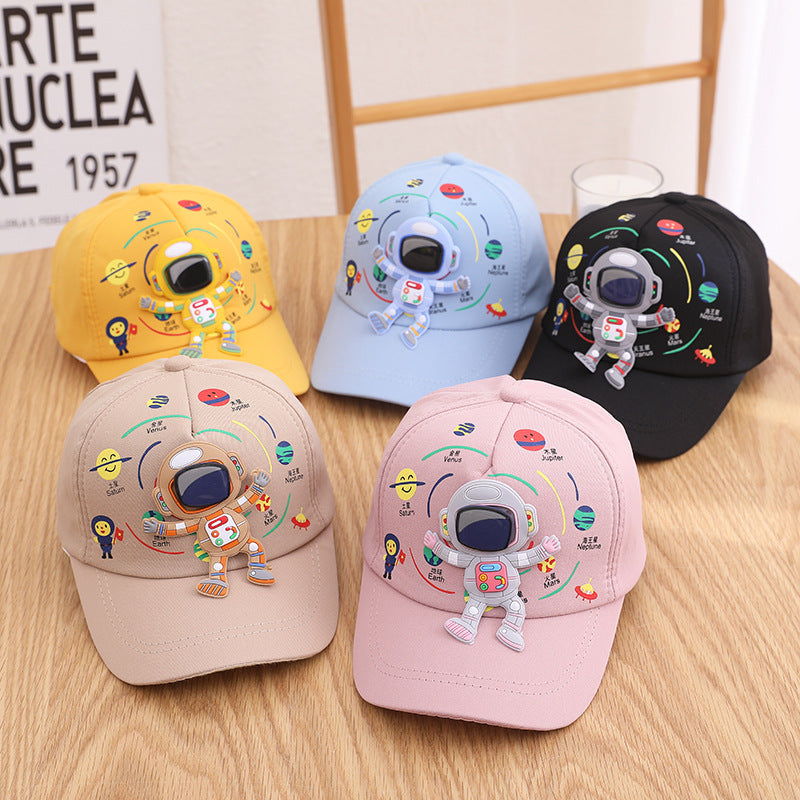 Kids' Astronaut Cotton Blend Peaked Cap, Adjustable