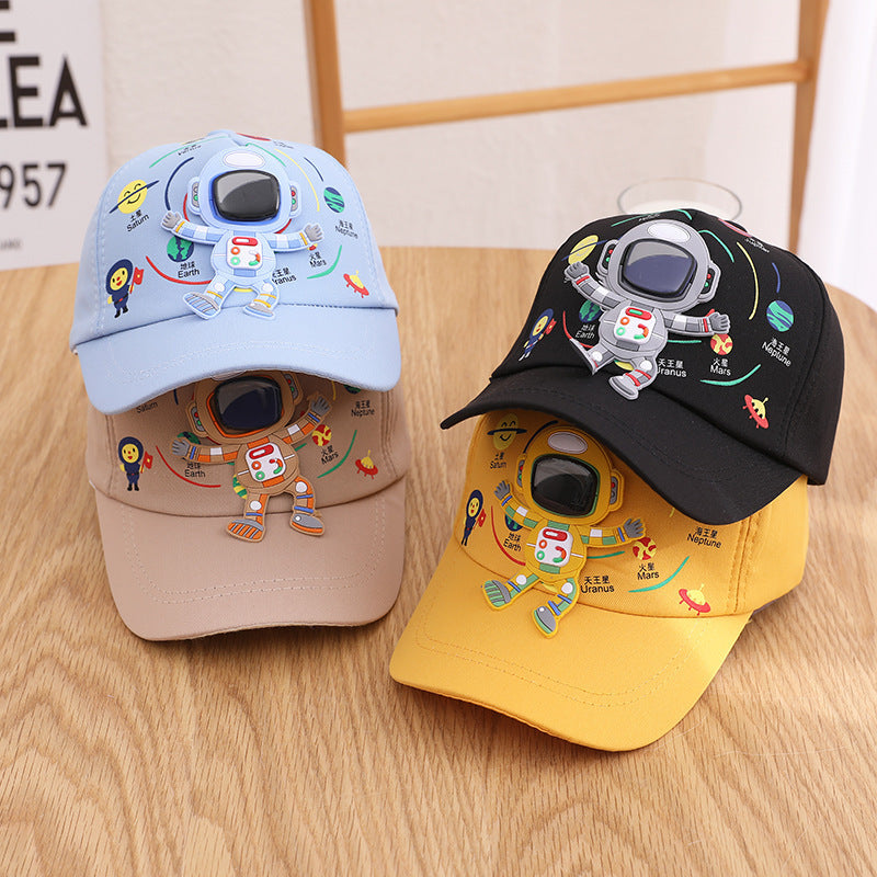 Kids' Astronaut Cotton Blend Peaked Cap, Adjustable