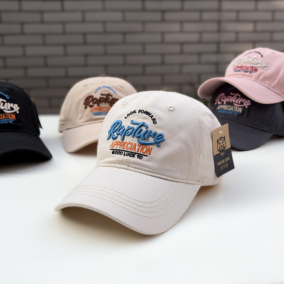 Kids' Vintage Embroidered Cotton Baseball Cap, Adjustable