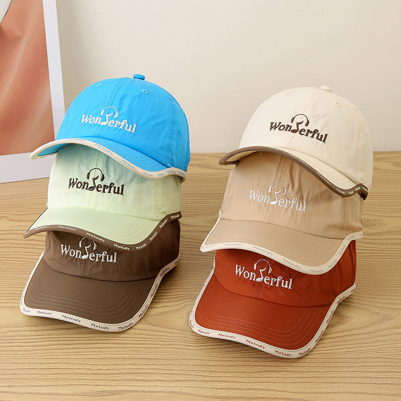 Kids' Color-Blocking Quick-Dry Sun Hat, Korean Style