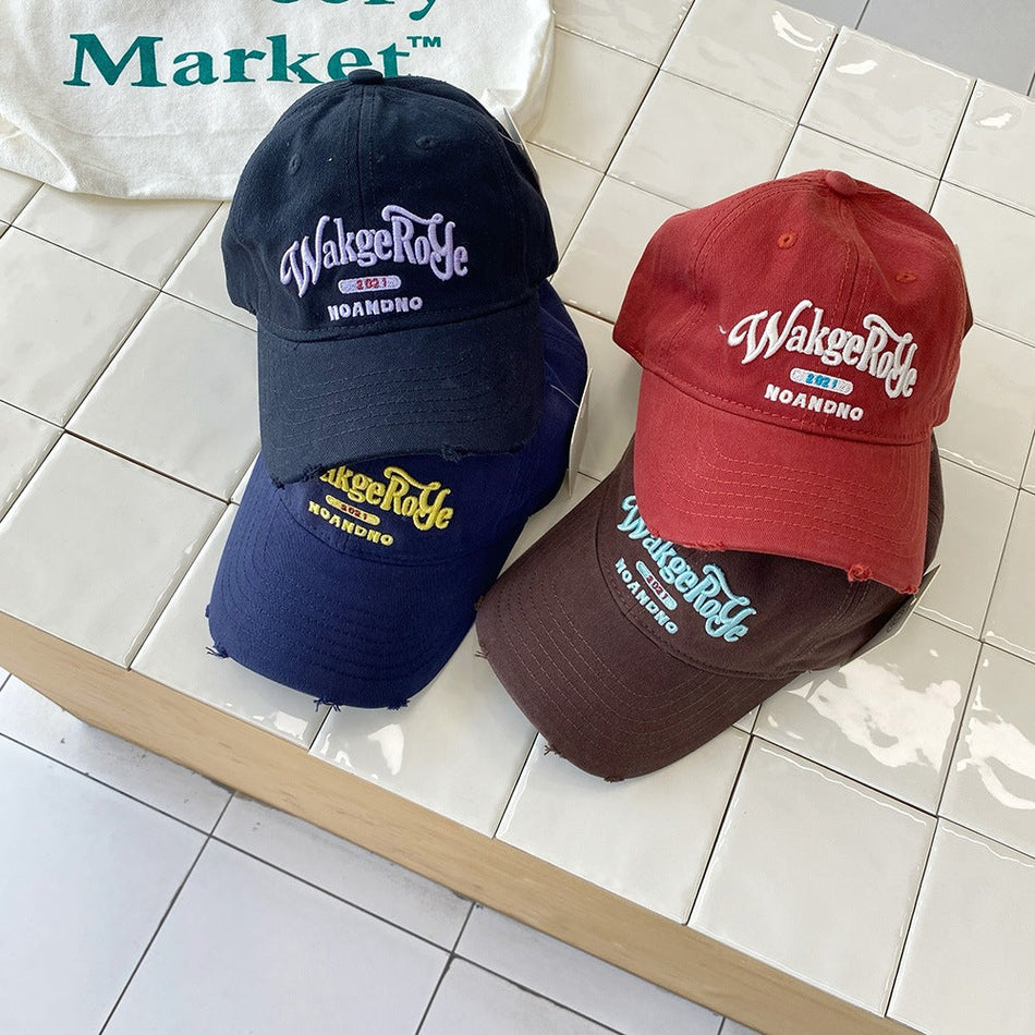 Kids' Embroidered Letter Baseball Cap, Outdoor Leisure
