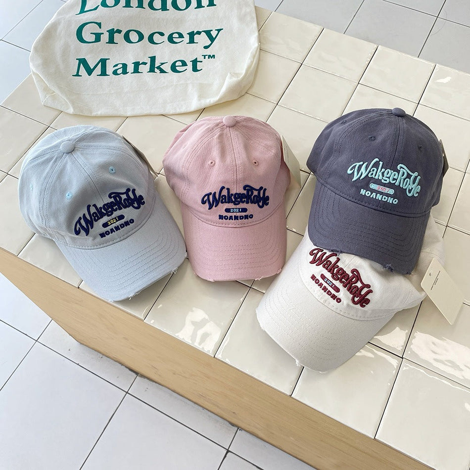 Kids' Embroidered Letter Baseball Cap, Outdoor Leisure