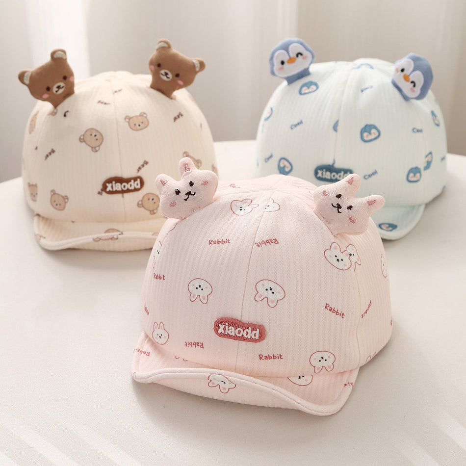 Baby Cartoon Soft Brim Warm Peaked Cap