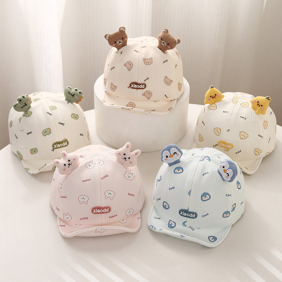 Baby Cartoon Soft Brim Warm Peaked Cap