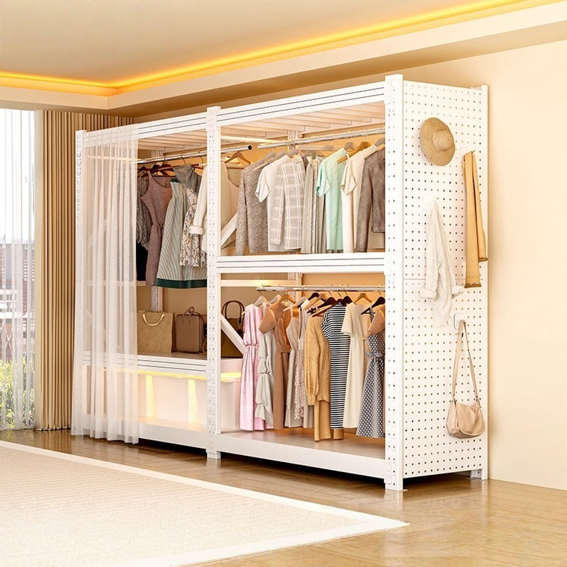 Steel Pegboard Storage Rack, Modular Metal Clothes Hanger