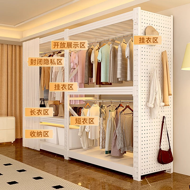 Steel Pegboard Storage Rack, Modular Metal Clothes Hanger