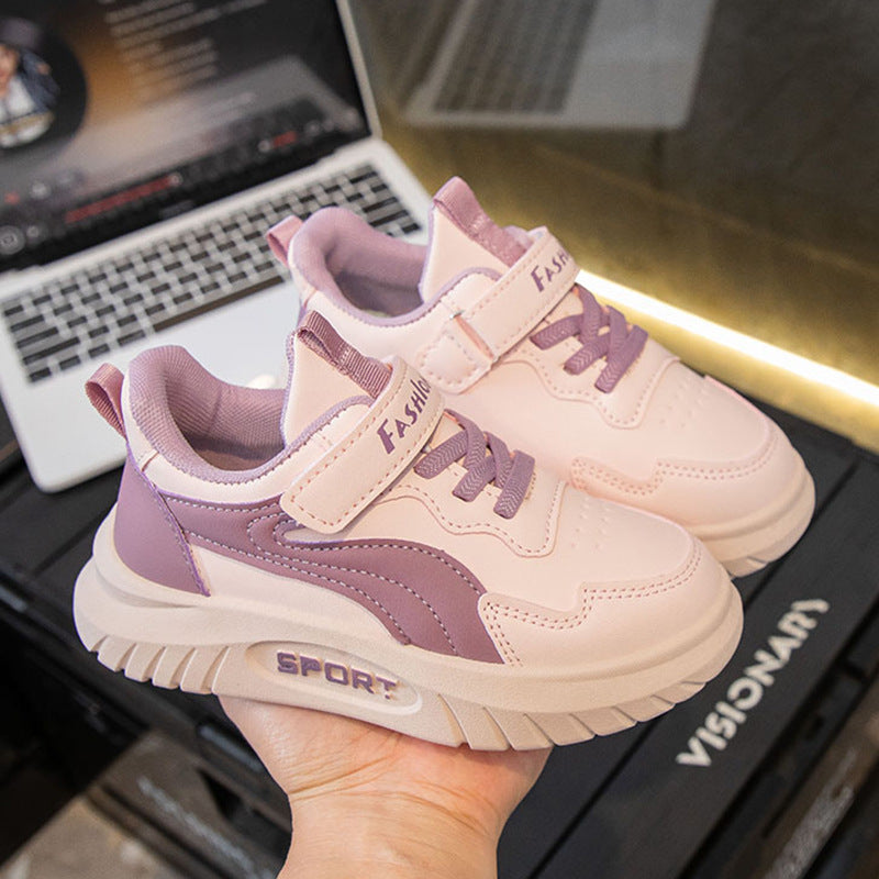 Girls' Waterproof Non-Slip Sport Sneakers, Trendy