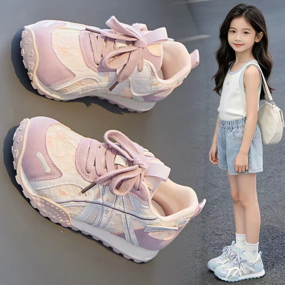 Girls' Breathable Mesh Soft Bottom Casual Shoes