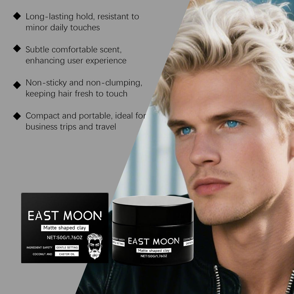 East Moon Matte Hair Mud, Refreshing Non-Stick Styling for Men