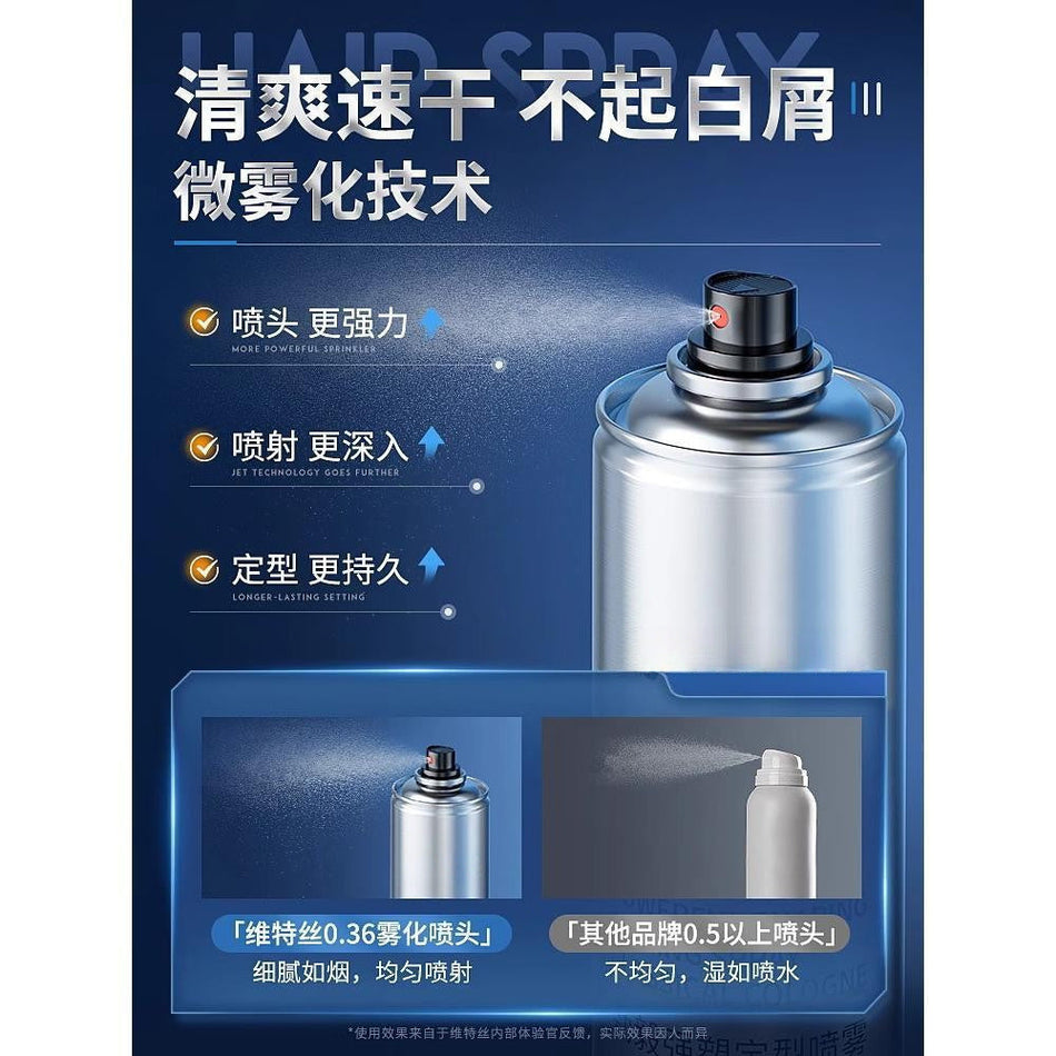Long-Lasting Hair Spray for Men, Natural Fluffy Moisturizing Hold