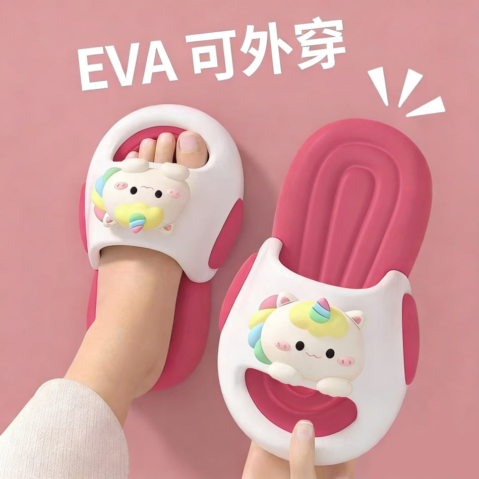 Unicorn Kids' EVA Slippers Soft Sole Non-Slip Cartoon Sandals