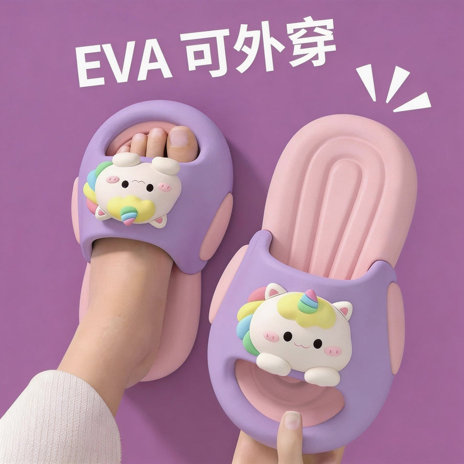 Unicorn Kids' EVA Slippers Soft Sole Non-Slip Cartoon Sandals