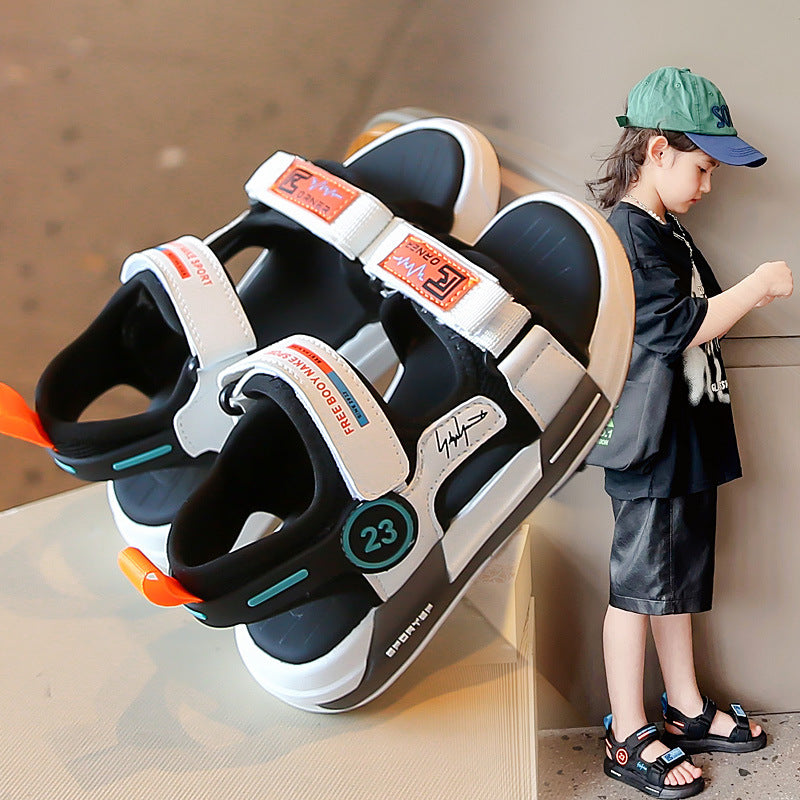 Boys' Sports Sandals Soft Sole PVC Non-Slip Beach Shoes