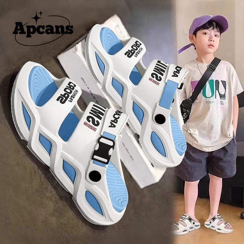 Boys' Soft-Sole EVA Sandals with Breathable Tassel Trim Design
