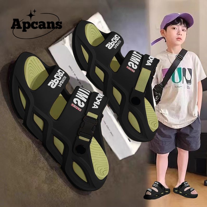 Boys' Soft-Sole EVA Sandals with Breathable Tassel Trim Design