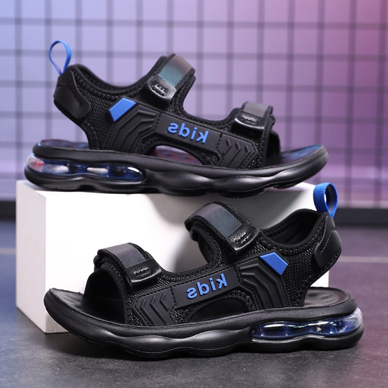 Delhui Boys' Open-Toe Beach Sandals with Air-Cushioned Sole