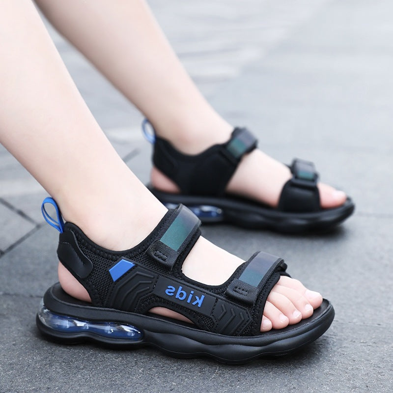Delhui Boys' Open-Toe Beach Sandals with Air-Cushioned Sole