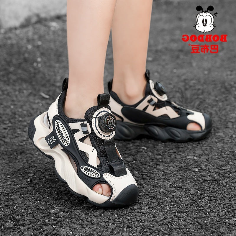 Kids' Closed-Toe Beach Sandals with Rotating Buckle Closure