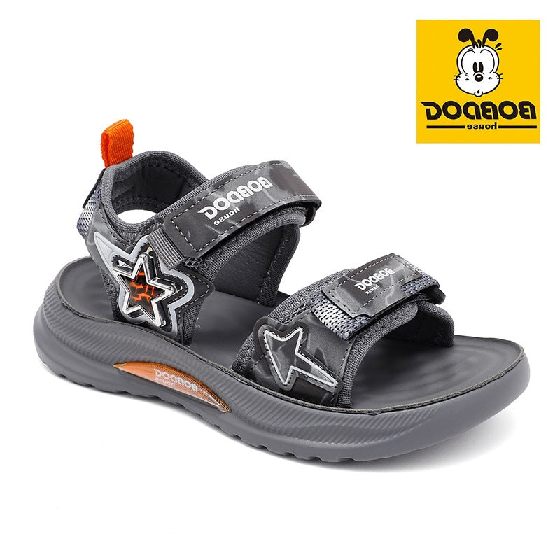 Kids' Open-Toe Sandals with Space Leather Upper
