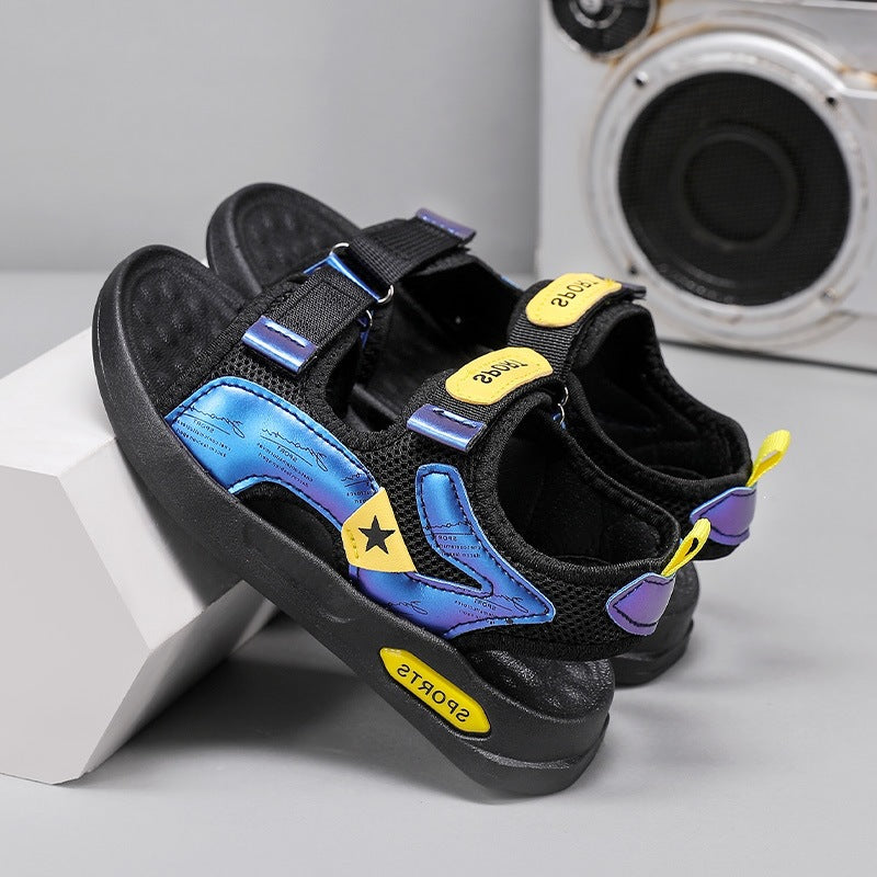 Delhui Teens' Casual Beach Sandals with Camouflage Pattern
