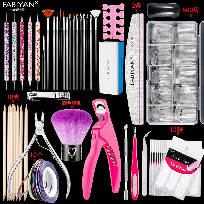 French Nail Art Brush Stickers and Trimming Tool Set