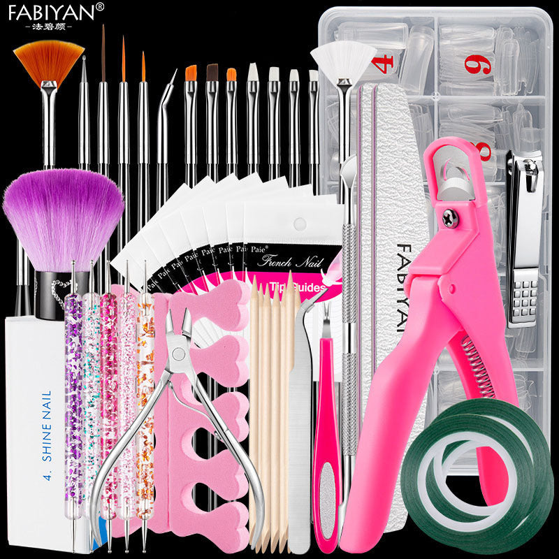 French Nail Art Brush Stickers and Trimming Tool Set
