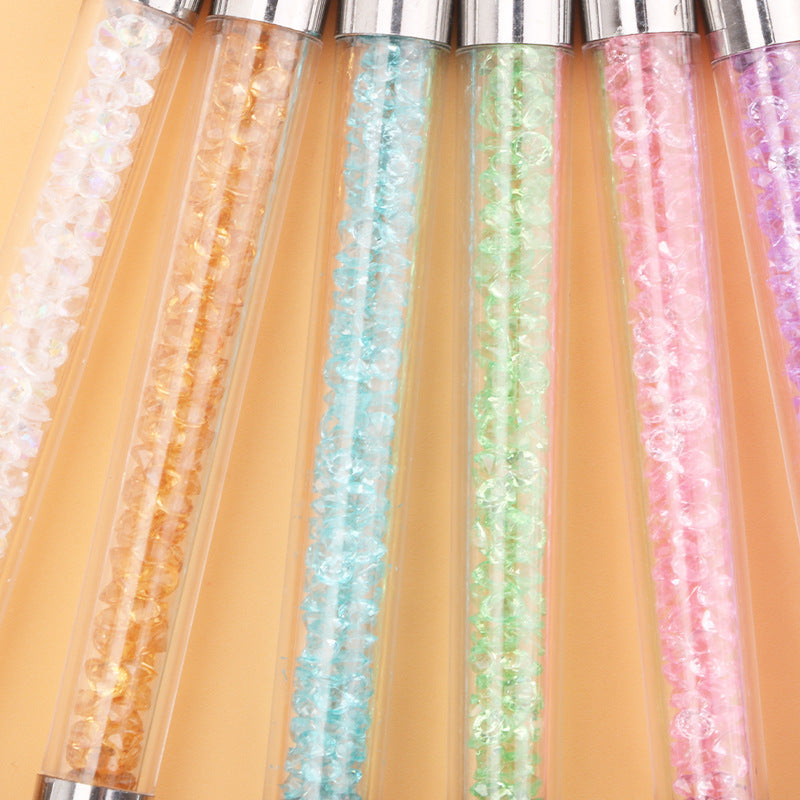 8-Piece Silicone Nail Art Dotting Pen Set with Diamond Holder