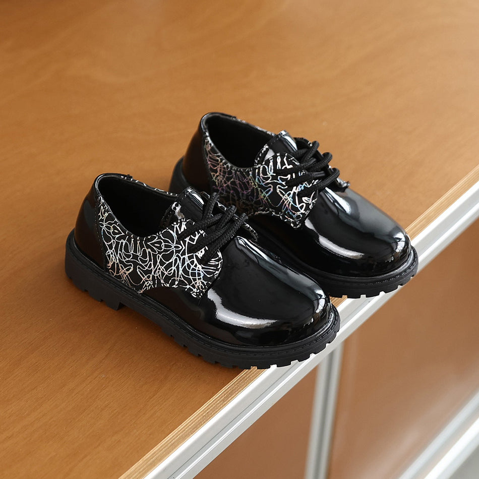 Boys' Breathable Black British Style Performance Shoes
