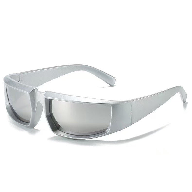Unisex Cycling Sports Sunglasses Silver Hip-Hop Outdoor Eyewear