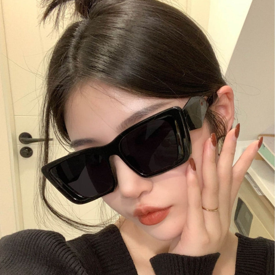 Unisex Square Large Frame Sunglasses Retro Jelly Color Eyewear