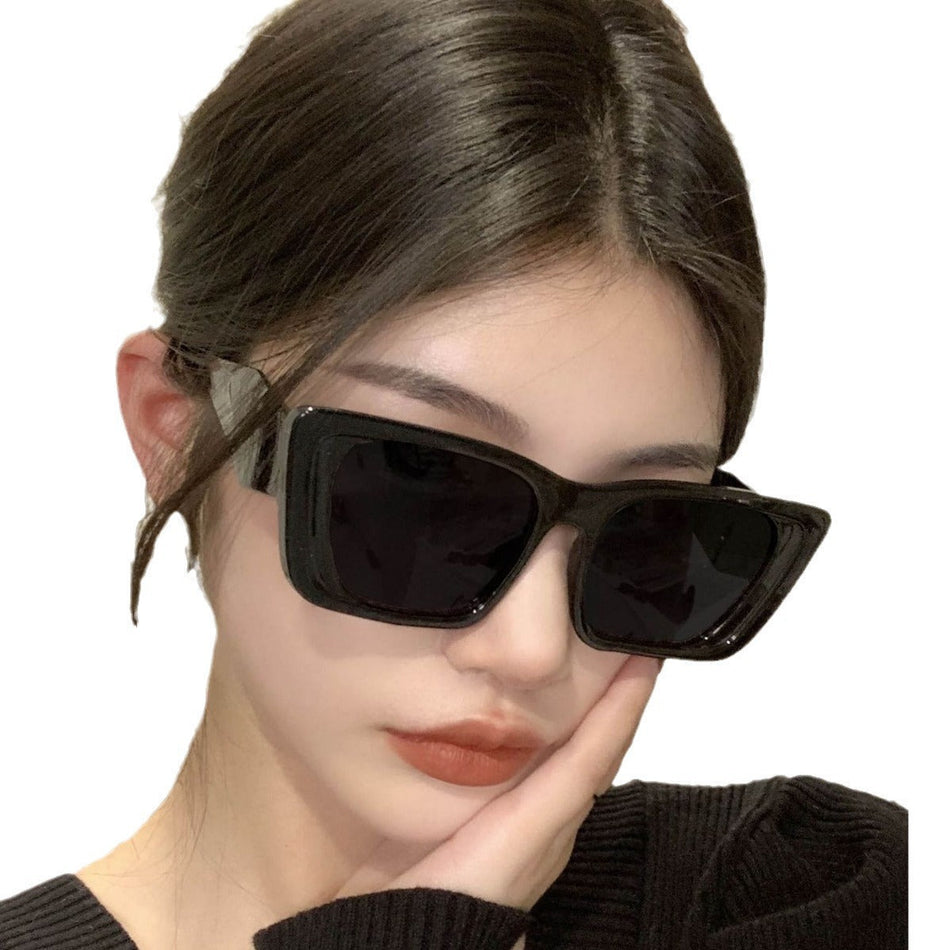 Unisex Square Large Frame Sunglasses Retro Jelly Color Eyewear