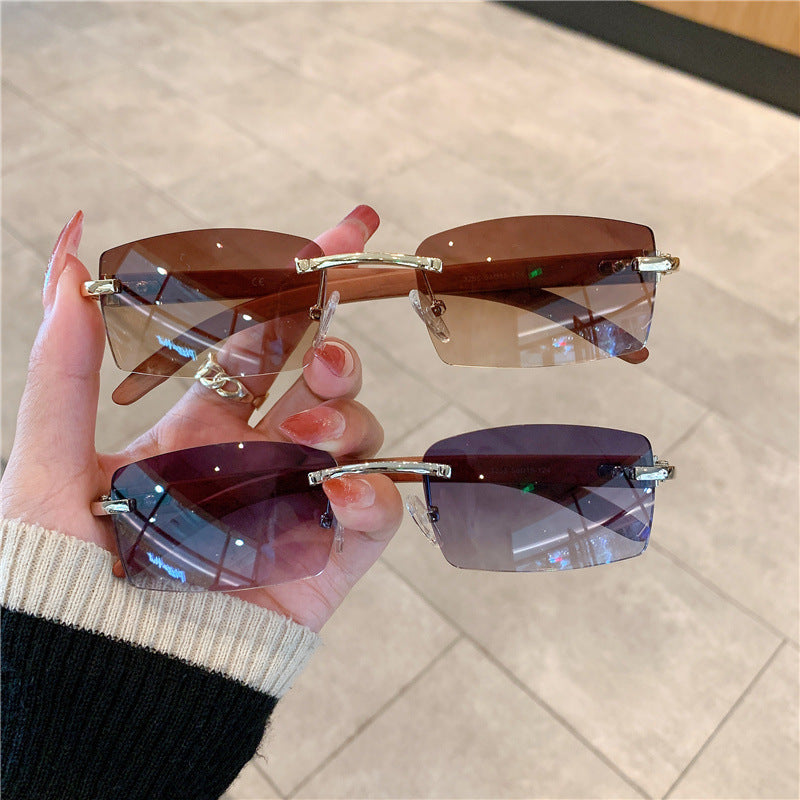 Unisex Metal Frameless Square Sunglasses Stylish Fashion Eyewear
