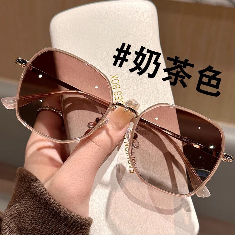 Women's Korean Milk Tea Sunglasses Polarized Driving Glasses