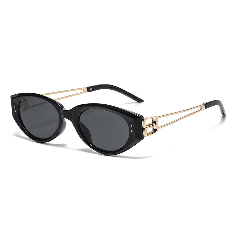 Women's Metal Leg Cat-Eye Sunglasses High-End Polarized Eyewear