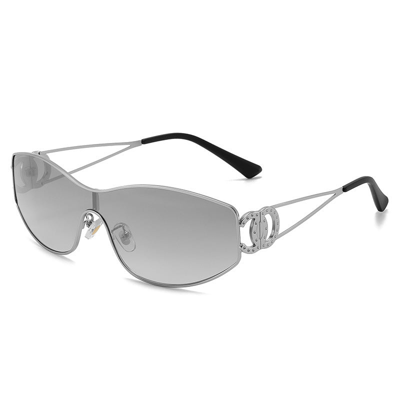 Women's Y2K Gradient Tea Sunglasses Metal Frame Fashion Eyewear