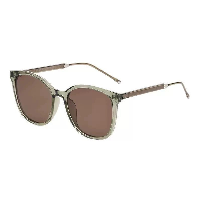 Women's Brown Large Frame Prescription Sunglasses UV Protection