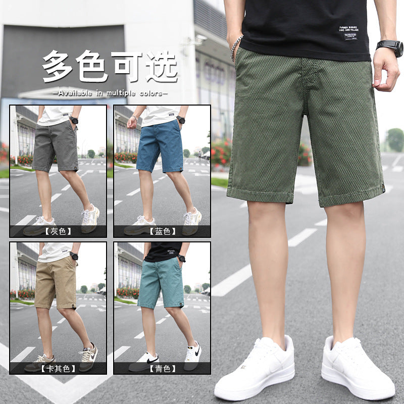 Men's Cotton Straight-Leg Shorts, Simple Casual Fit