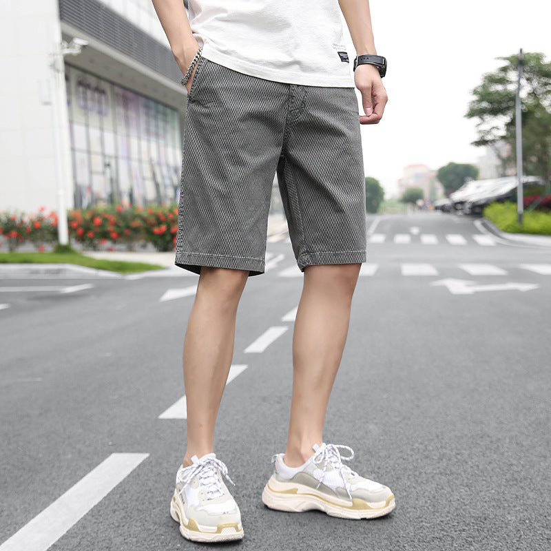 Men's Cotton Straight-Leg Shorts, Simple Casual Fit