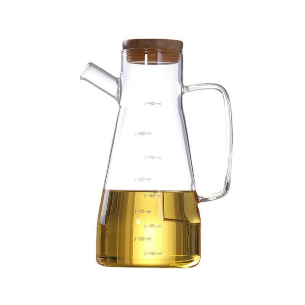 High Borosilicate Glass Oil Pot with Scale and Handle