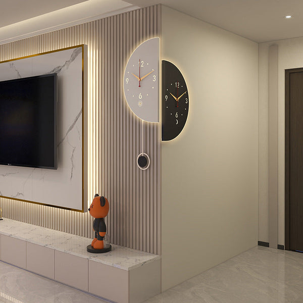 Double-Sided Corner Wall Clock Light Luxury Home Decor