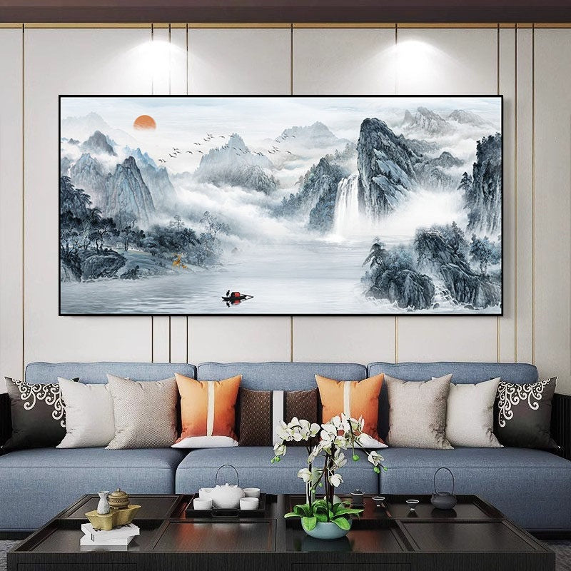 Landscape Wall Painting Self-Adhesive Living Room Decor