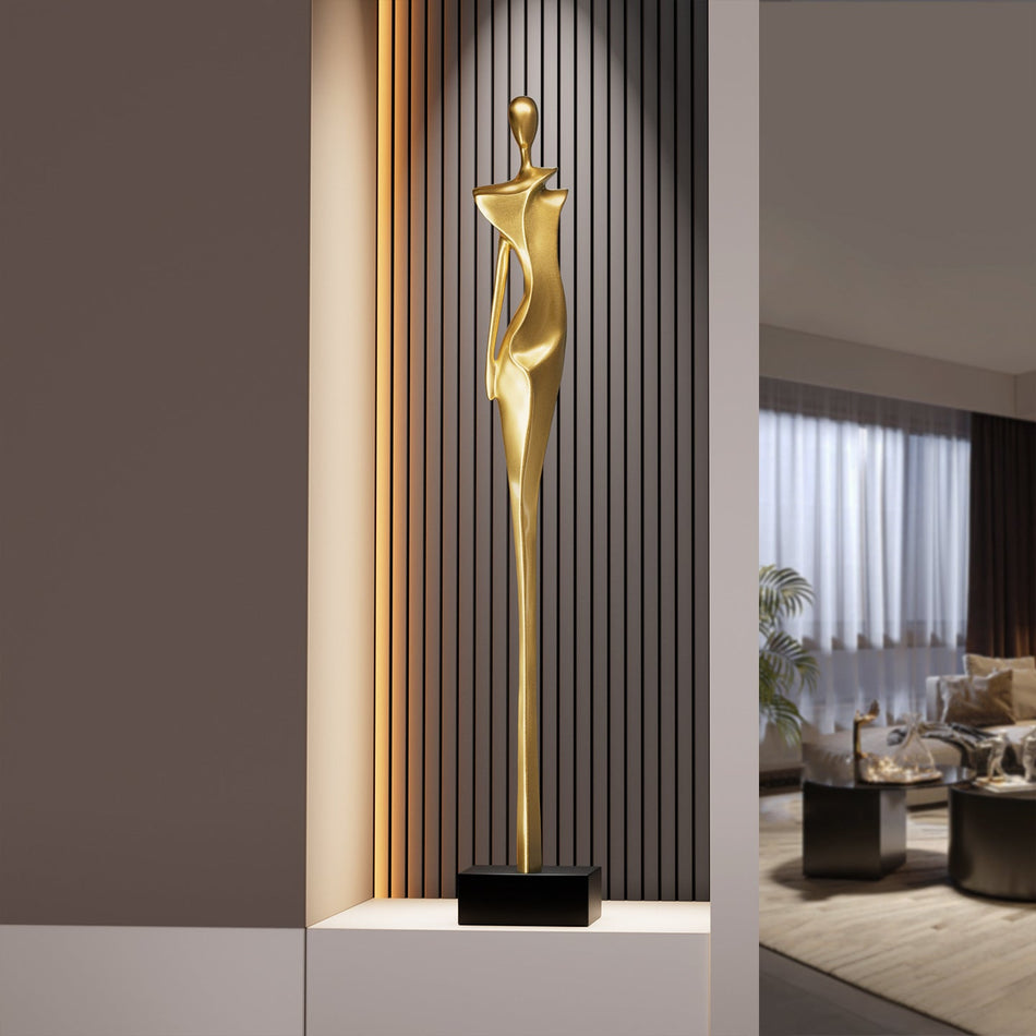 Light Luxury Resin Figure Sculpture for Living Room Entrance