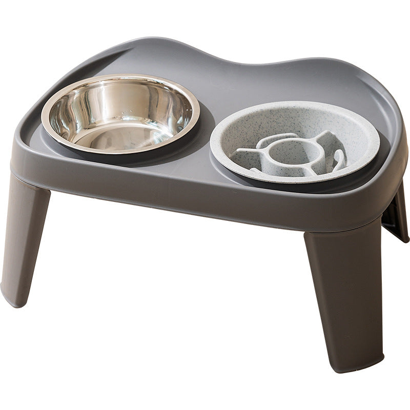 Folding Elevated Double Dog Bowl for Medium and Large Dogs