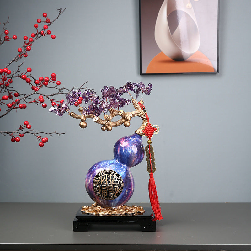 New Chinese Style Purple Gourd Resin Living Room Ornament