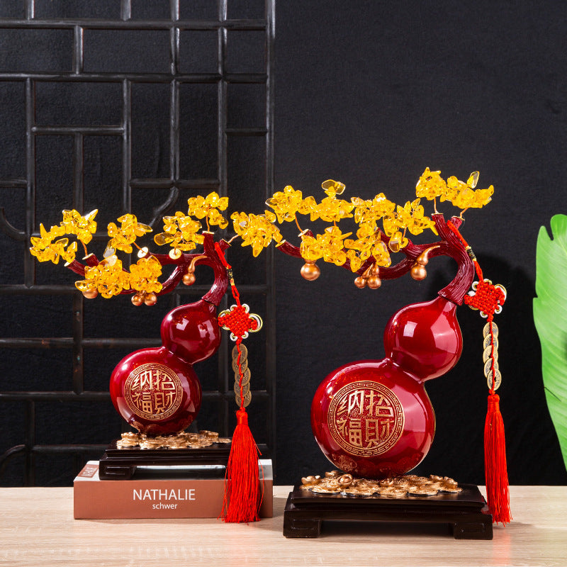 New Chinese Style Purple Gourd Resin Living Room Ornament
